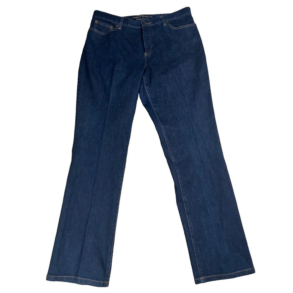 Ralph Lauren Jeans Women Size 14 Dark Wash Straight Leg Stretch Boot Cut
